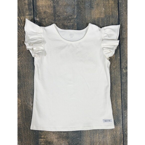 Merce & Me Girls Size 14 Bundle Of Flutter Sleeve Tees! Red, White! PLAY! - Picture 9 of 16